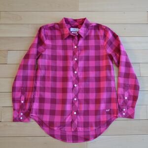 Vineyard Vines Performance Button Down Shirt Box Plaid Pink Size 0